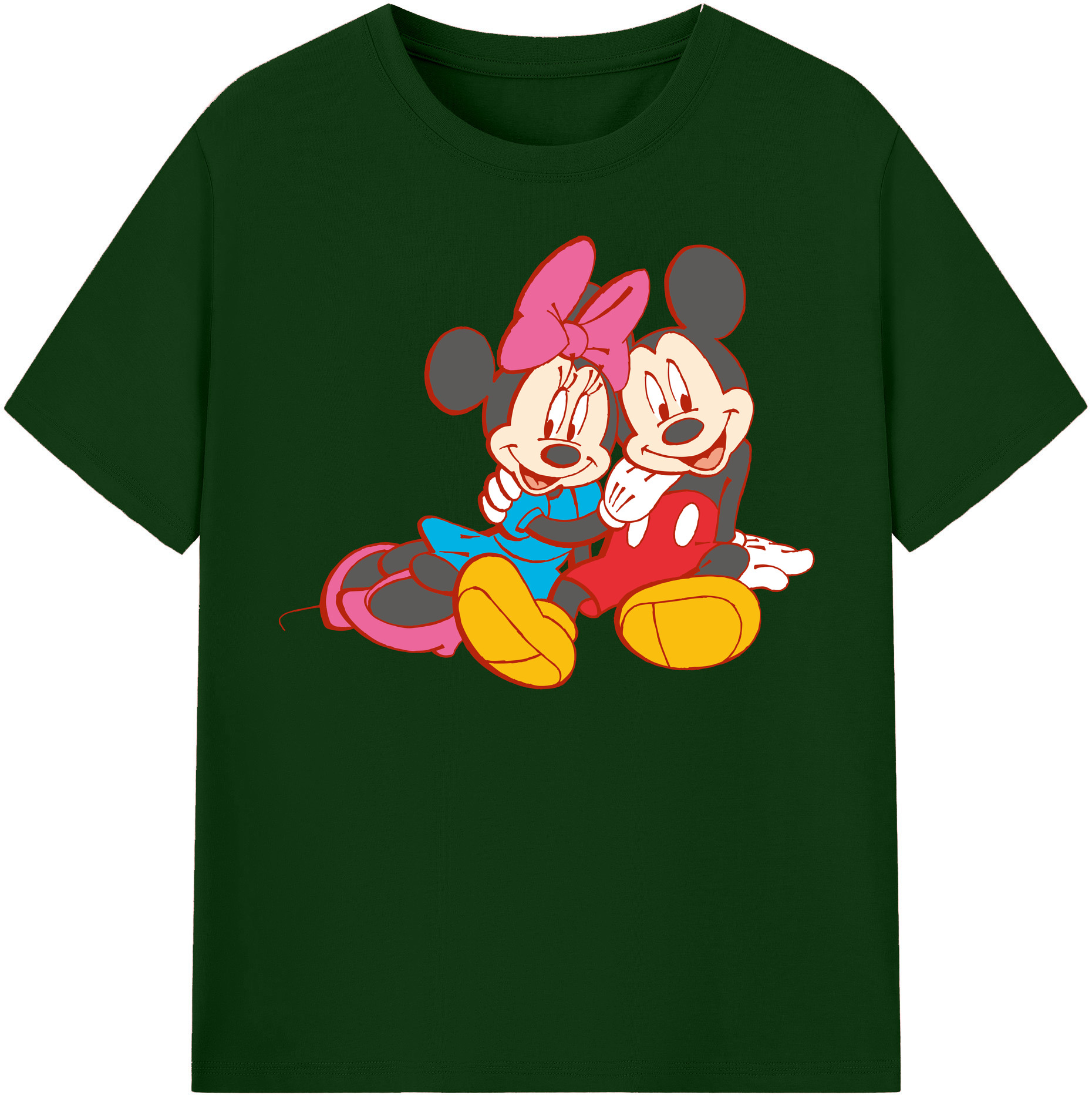 （画像用） ミッキーマウス Mickey Mouse 綿100％半袖Tシャツ（フロントプリント）